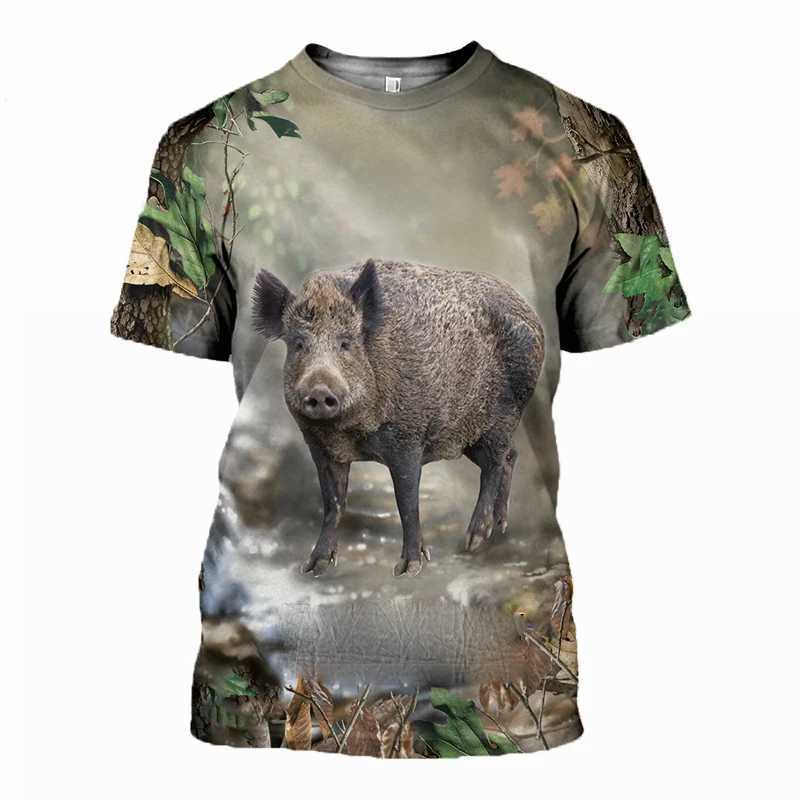 Summer Outdoors Hunting Camouflage t shirt for men Fashion New Casual Personality Printed Animal Pattern Round Neck Tees TopsXJ250117