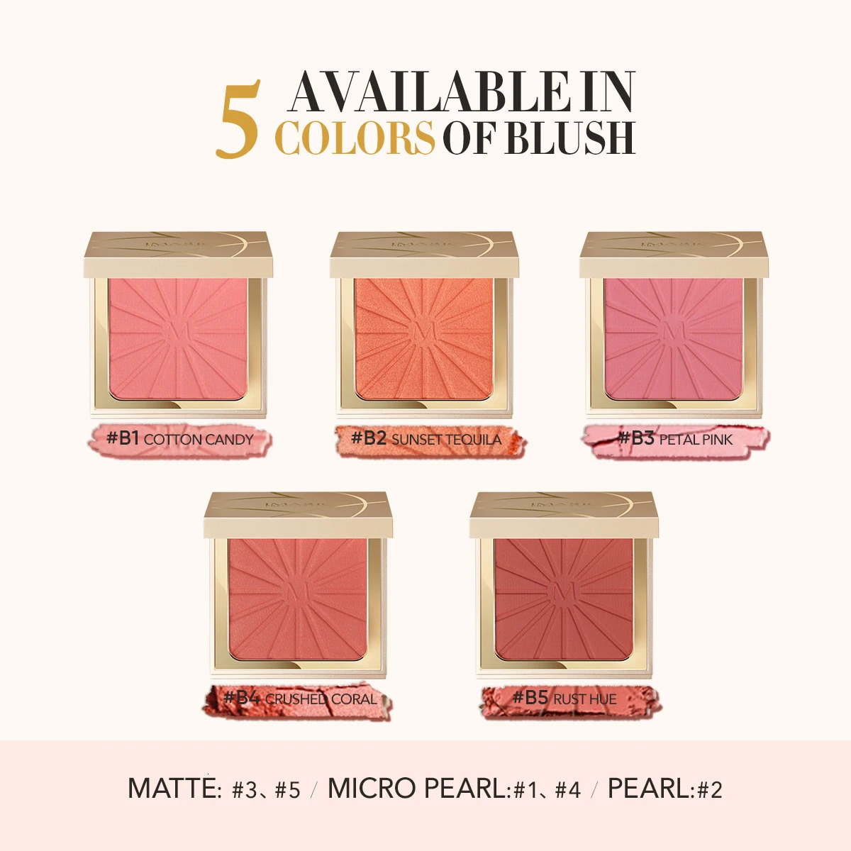 IMAGIC 8-Color Face Blush Highlighter Palette Natural Cheek Pigment Rouge Highlighter Brighten Long-Lasting Makeup Cosmetics 250121