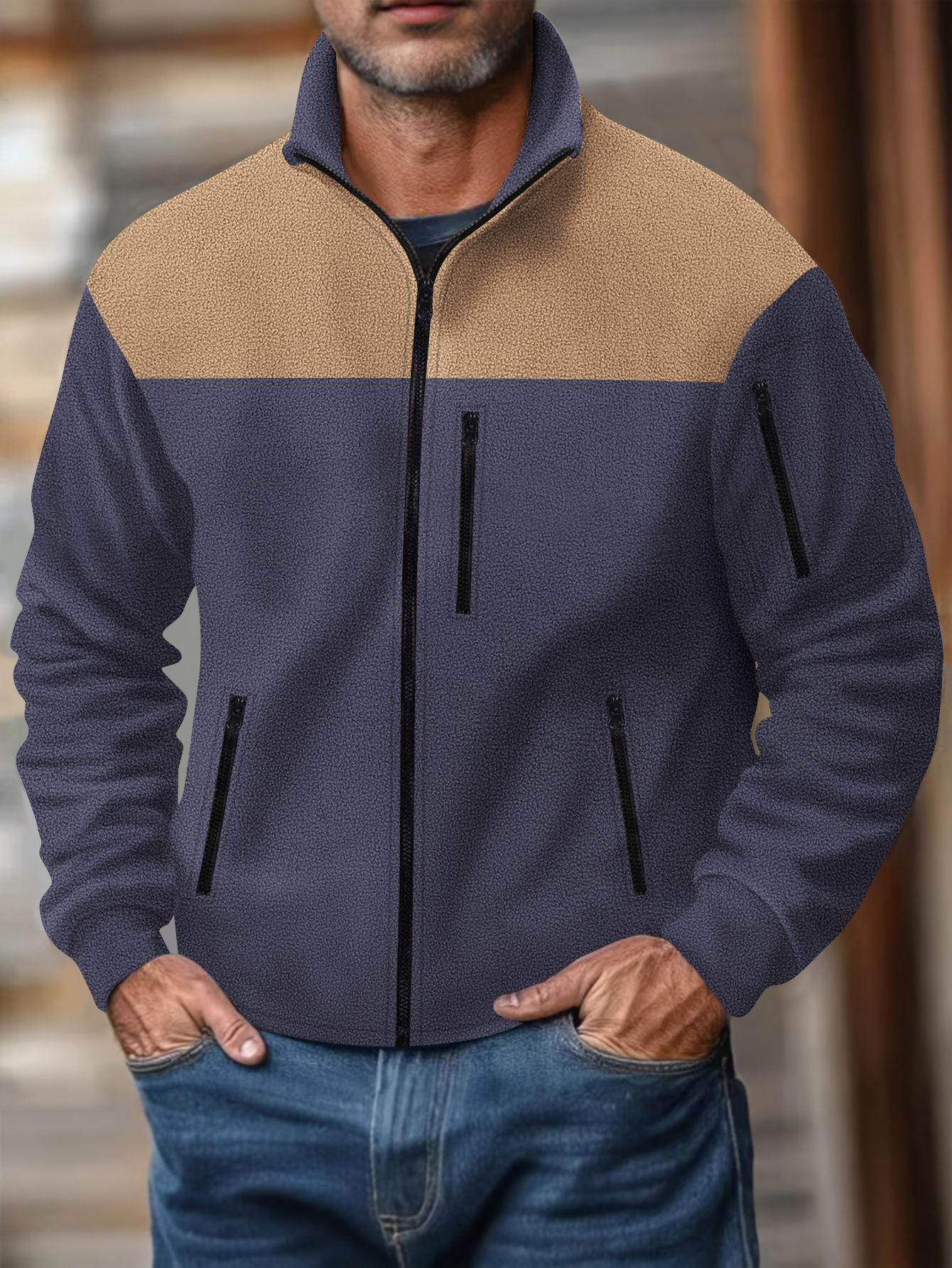 Streetwear Sweatshirts for Men Fleece Unisex High Quality Drop Shoulder Oversized Cardigan Hoodie