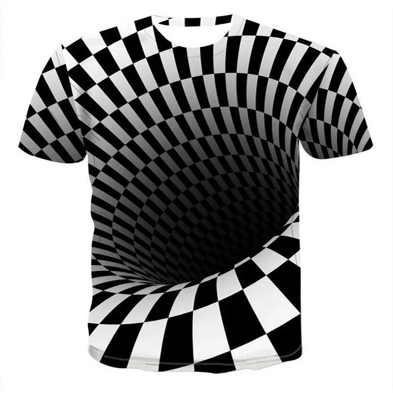 Mens 3D pattern T-shirt loose oversized mens clothing retro fashionable short sleeved top round neck fun and affordableXJ250117