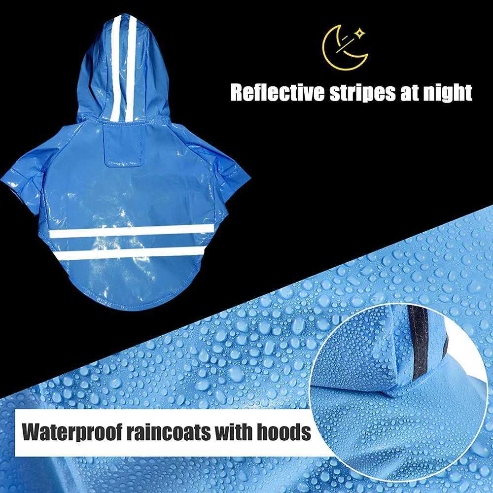 Dog Rain Coat Pet Rain Jacket Waterproof Reflective Puppy Poncho Lightweight Pet Raincoat with Leash Hole Cat Small Dog RainwearXJ250121