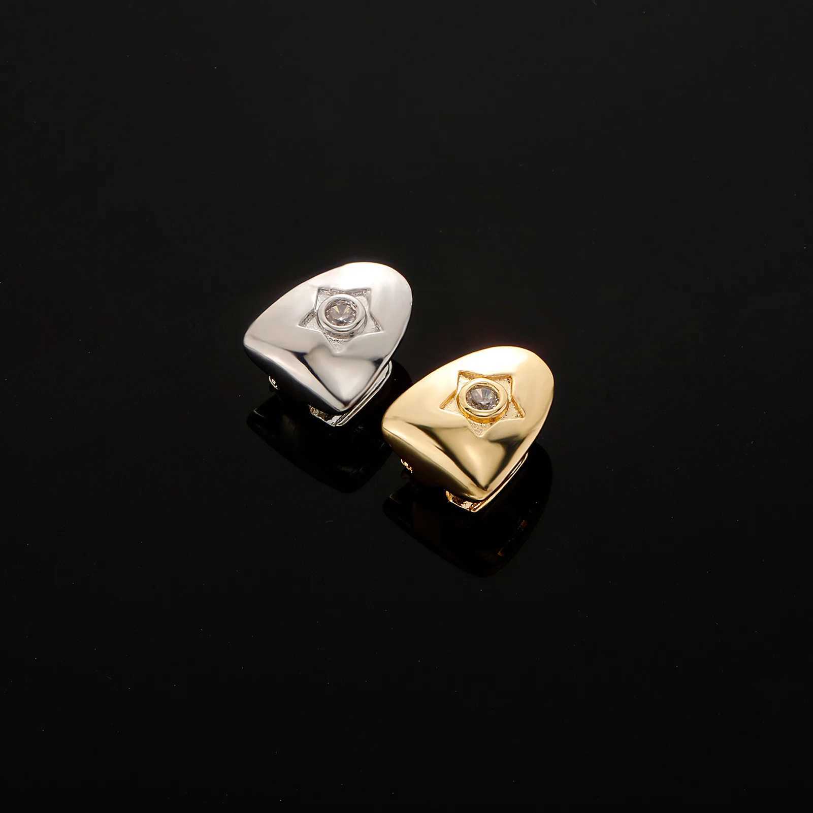 Hip Hop Iced Bling Teeth Caps Grillz Cubic Zircon Micro Pave Top Bottom Charm Grills For Men Women JewelryXJ250114