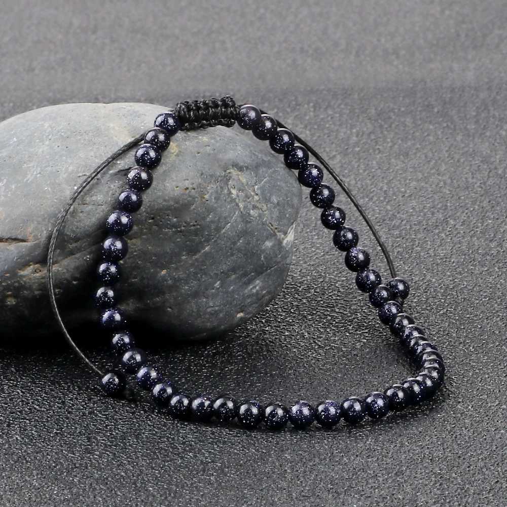 Adjustable Mini Natural Stone Lava Tiger Eye Beaded Bracelets Bangle for Wen Men Chakra Beads Braided Bracelet Charm Jewelry X250129