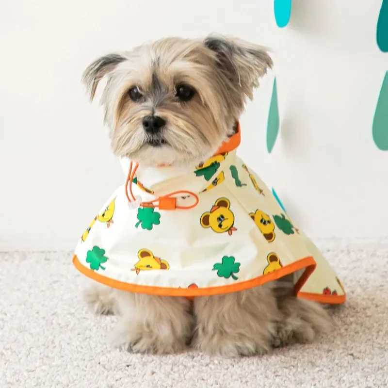INS Pet Dog Waterproof Raincoat Small and Medium-sized Hooded Cartoon Cape Teddy Pet Raincoat Windproof Rain Coat JacketXJ250121