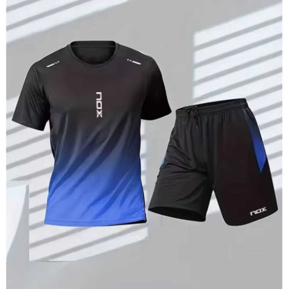 Nox Mens Tennis Sports T-shirt And Loose Shorts Set Comfortable Sports Shorts Summer Mens Badminton Training Wear X250129