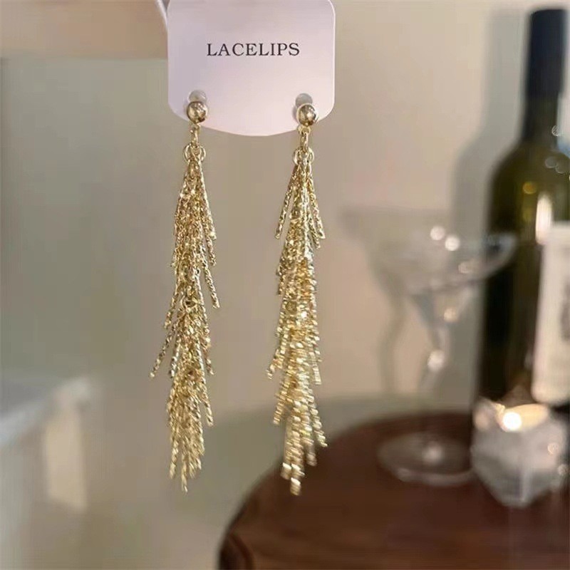 Contemporary Silver Fringe Earrings for Women - Niche Design with Modern Temperament