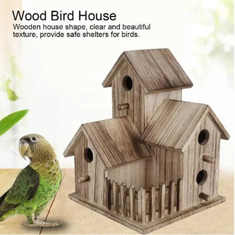 Wild Wooden Bird House Outdoor Garden Courtyard Creative Bird Rest Nest Mountable Nesting Box Bird Breeding Box 250121