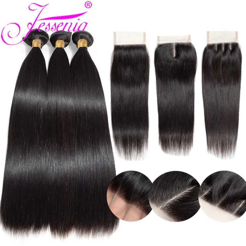 Bone Straight 13A Grade Human Hair Bundles With Clo Malaysian Unprocessed Frontal Tissage Bresiliens Bone Straight VirginXJ250120