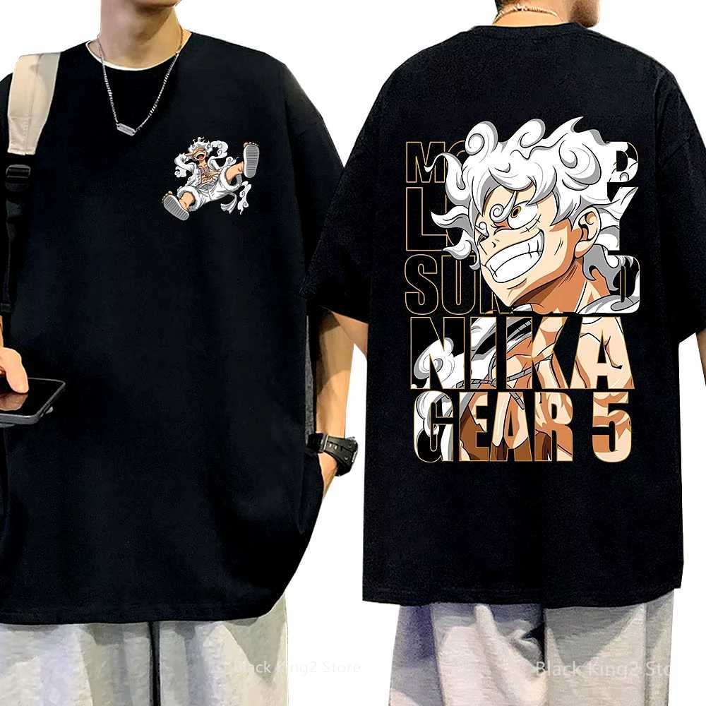 One Piece Anime T-Shirt for Men Straw Hat Pirates Nika Gear 5 Monkey D Luffy Manga Unisex T Shirt Harajuku Mens Tops ClothingXJ250117