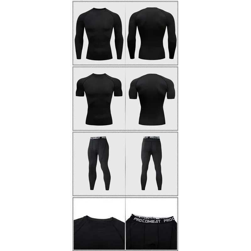 Mens 2/3PCs sets boxing suit rashguard male kit MMA compression clothing men long-sleeved T-shirt leggings tracksuit sport suit X250129