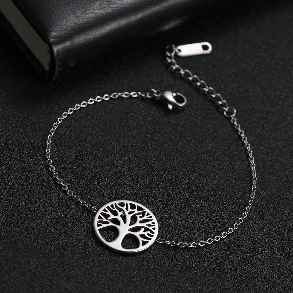 Tree of Life Charm Bracelet Stainless Steel Gold Chain Bracelet Psera Retro Jewelry Amet Gift X250129
