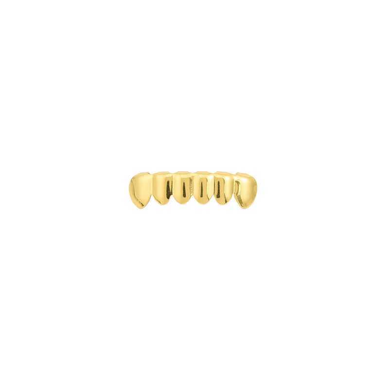 Hot 18K Zircon Gold-Plated Hip-Hop Teeth Vampire Fangs Tiger Tooth Metal Halloween Denture Teeth Decoration Popular JewelryXJ250114