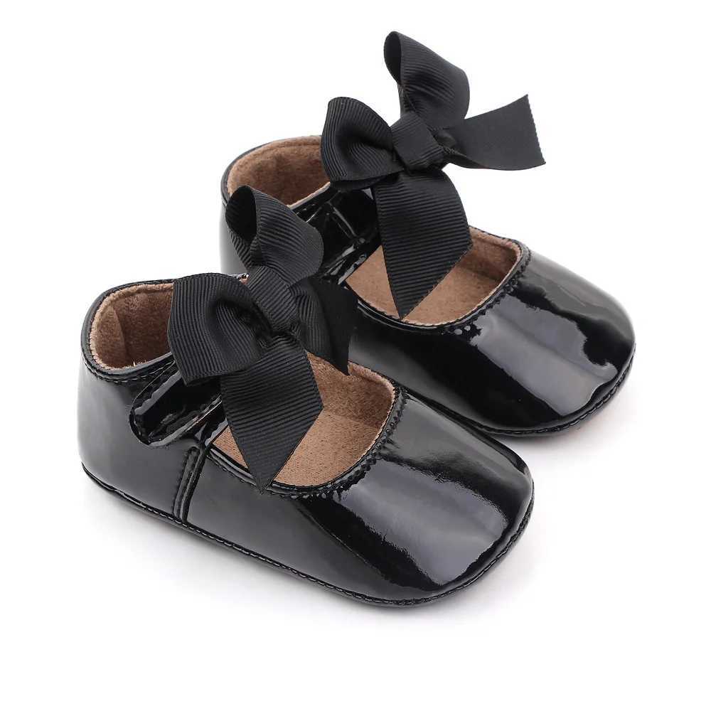 Baby Girl Princess Shoes High Quality PU and TPR Anti-slip Cute Bowknot Toddler Birthday Party Shoes for 0-18 M 2023 New Fashion X250129