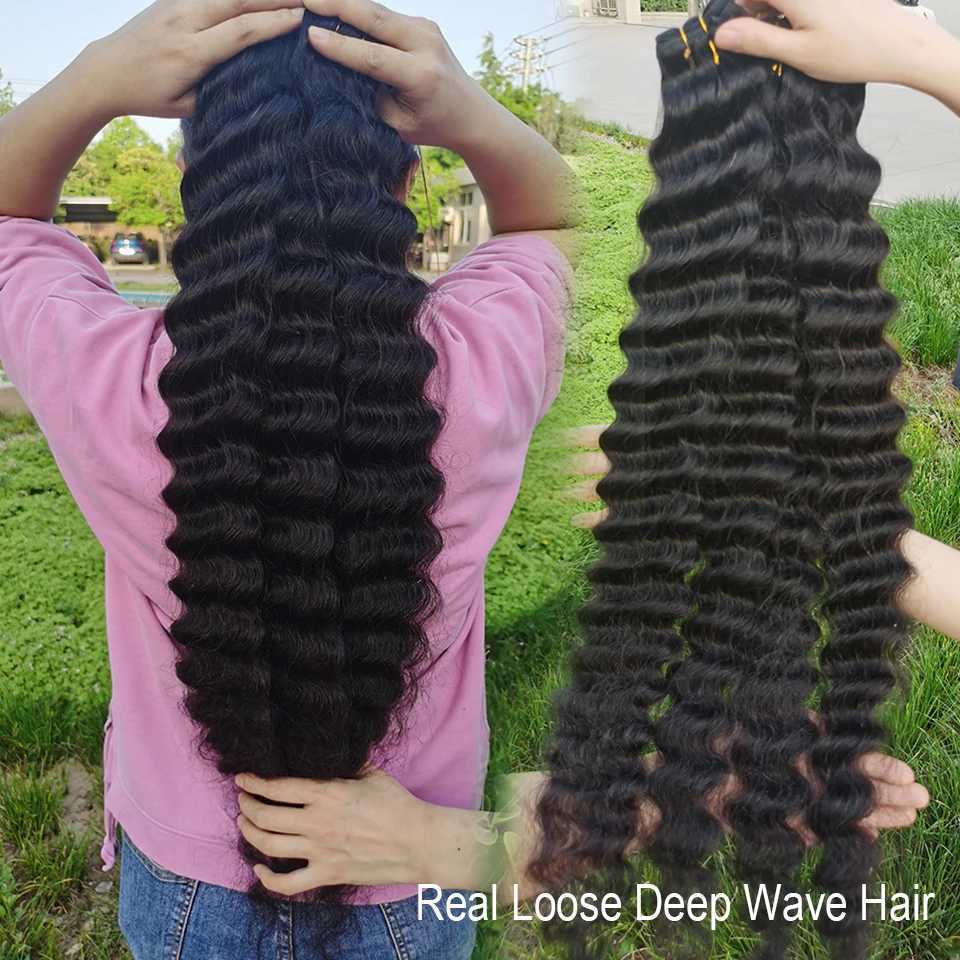 Wholesale Loose Deep Wave Human Hair Bundles With Clo 4x4 13x4 Frontal Clo and Bundles 100% Virgin Human Hair 8-30XJ250120