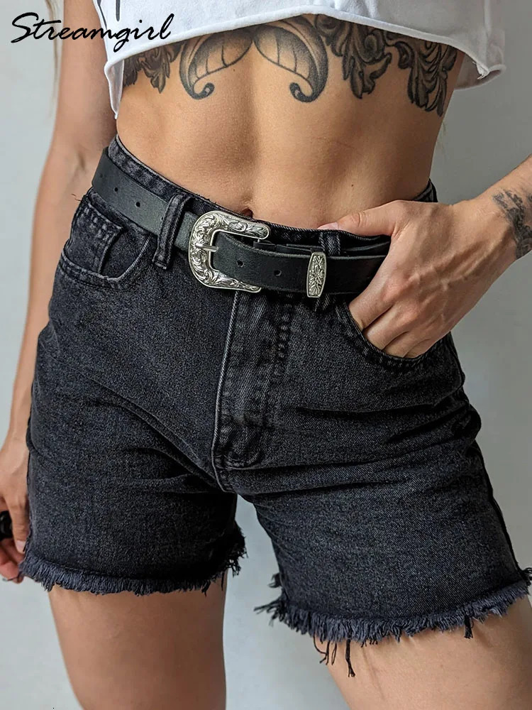 Streamgirl Blue Womens Denim Shorts Summer High Waist Casual Chic Loose Jean Shorts For Women Summer Denim Short Femme 250114