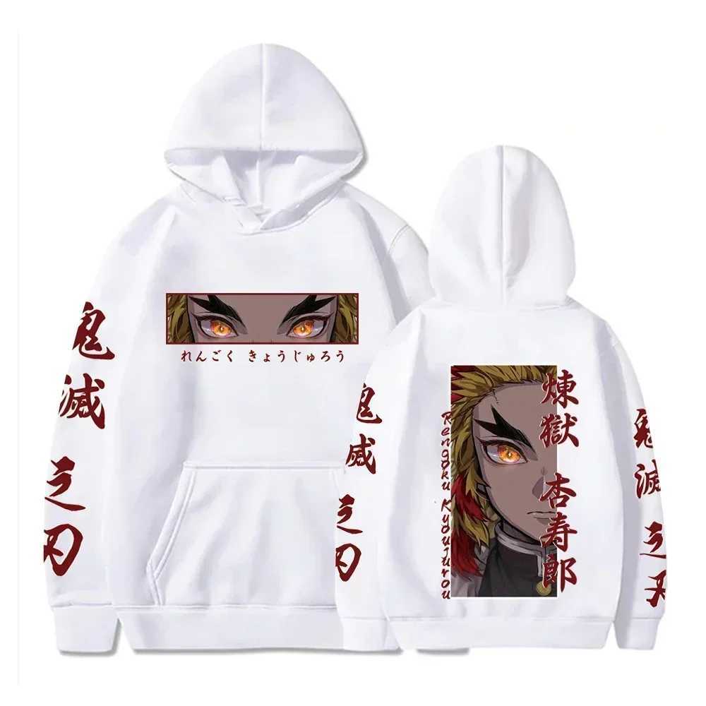 Hot Anime Demon Slayer Hooded Rengoku Kyoujurou Eyes Graphic Print Autumn Winter Men Women Casual Sweatshirt Plus Size HoodieXJ2500118