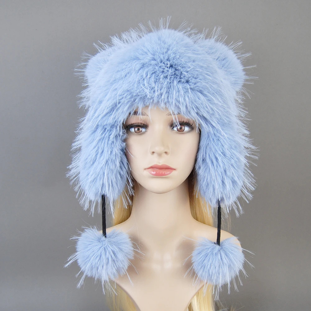 Raccoon Fur Bomber Hat Raccoon Fur Hat Womens Winter Hat Raccoon Fur Hat 250109