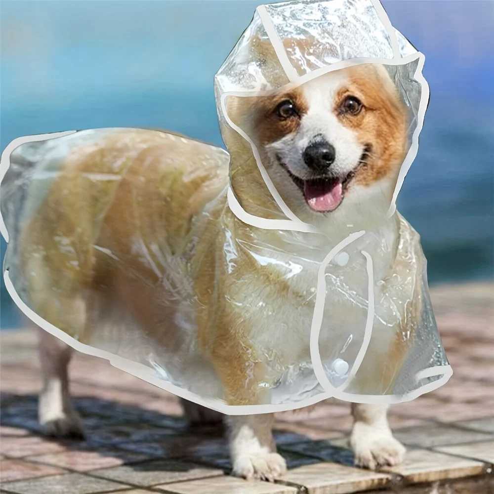 Dog raincoat clear PVC for medium dog breeds waterproof pet poncho with snap closure perfect for outdoor dog walking raincoaXJ250121