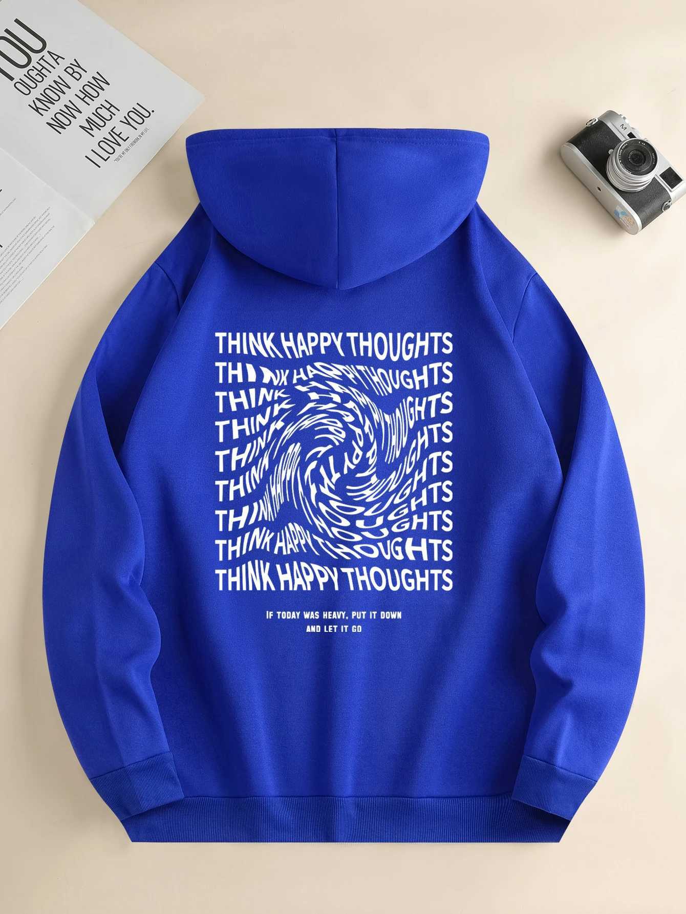 Mens new fashion hoodie casual daily drawstring hooded sweatshirt lettering front kangaroo pocket mens jacket X250129