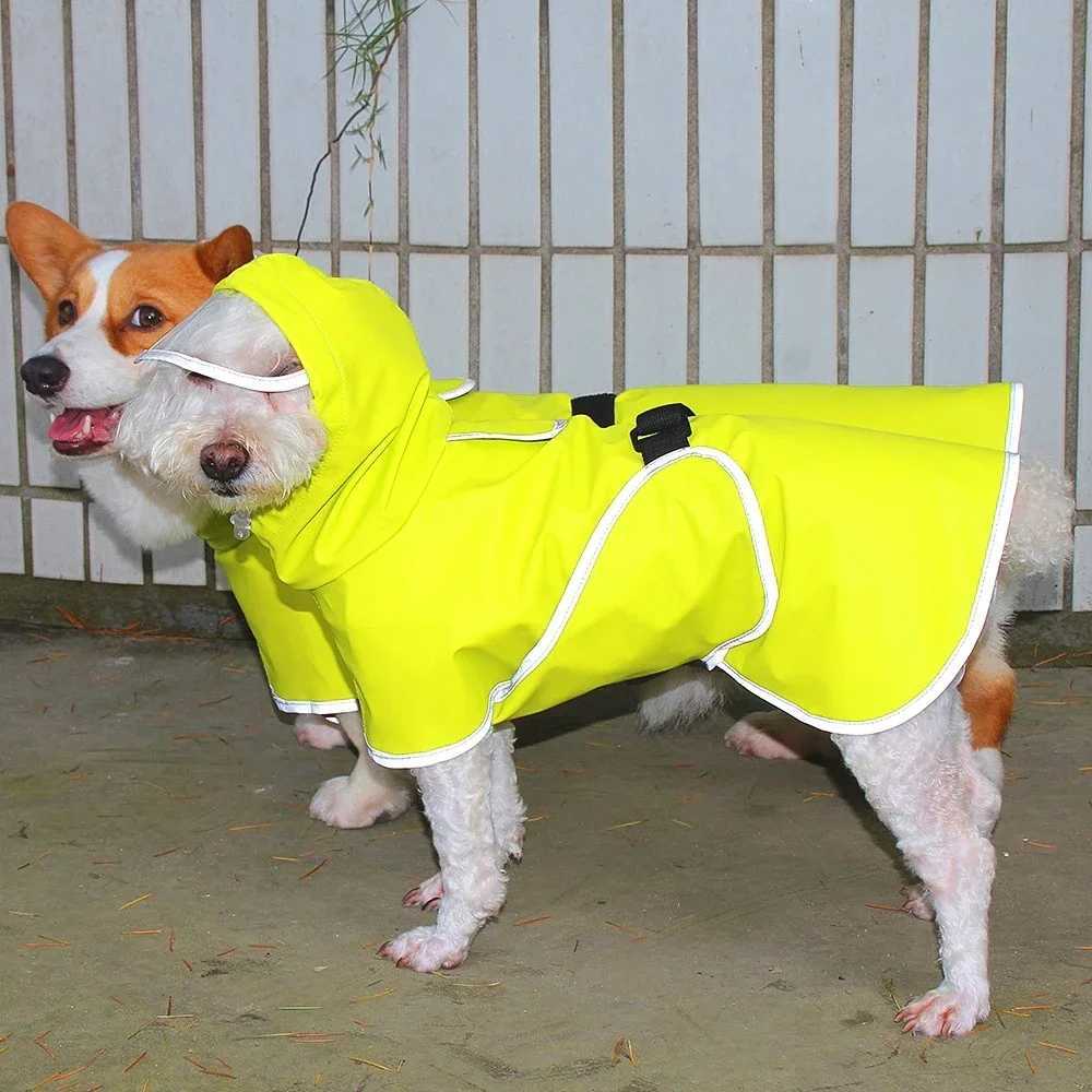 Small Medium Large Dog raincoat All Inclusive Corgi Teddy Law Cloak Rain Cloak Large Dog Clothes Protect Belly Pet RaincoatXJ250121