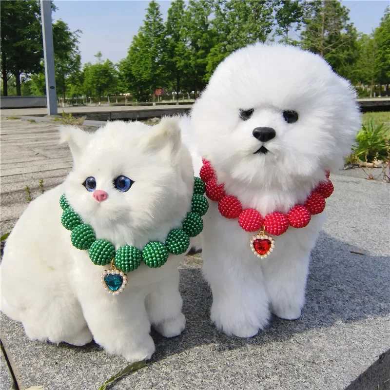 Hot Sale High-end Colorful Personized Pearl Pet Collar Adjustable Neck Necklace for Puppy Cats Dogs Wedding Party Pet Supplies X250129