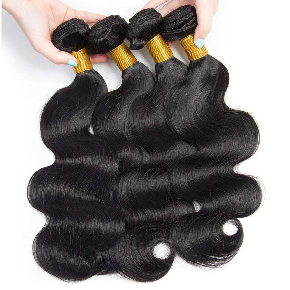 Hot Sale Body Wave Bundles With HD Transparent Lace Clo 4x4 Clo with Bundles Body Wave Human Hair Bundles and a CloXJ250120
