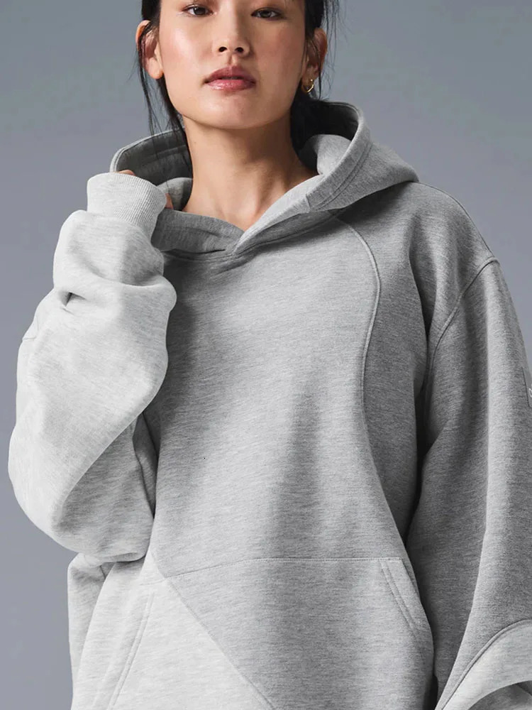 Make Waves Athletic Heather Grey Tonal Hoodie Womens Autumn Hoodiepants Twece Set Fashionable Casual Jogging Sports