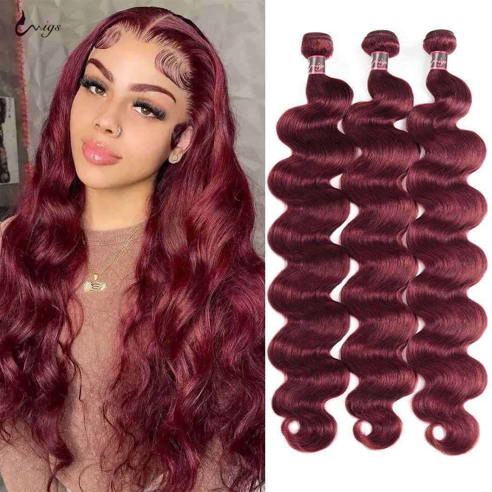 99J Burgundy Body Wave Bundles With Frontal Virgin Human Hair Bundles With 5x5 Clo Burgundy Bundles Human Hair Wine RedXJ250120