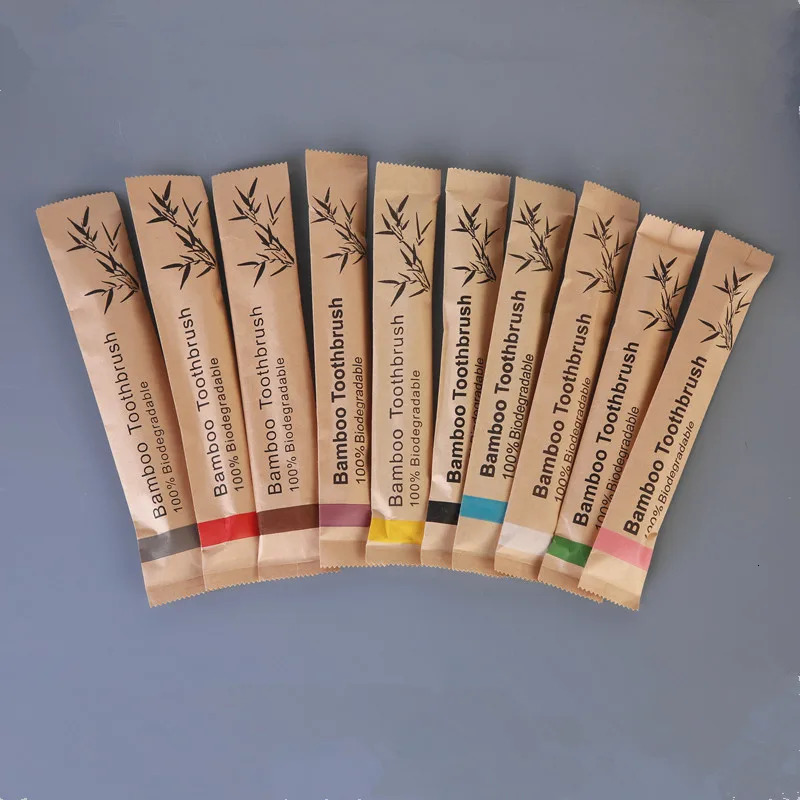 Bamboo ToothbrushIndependent Packaging With Kraft PaperEnvironmentally Friendly and Simple Adult Household UseIndependent 250115