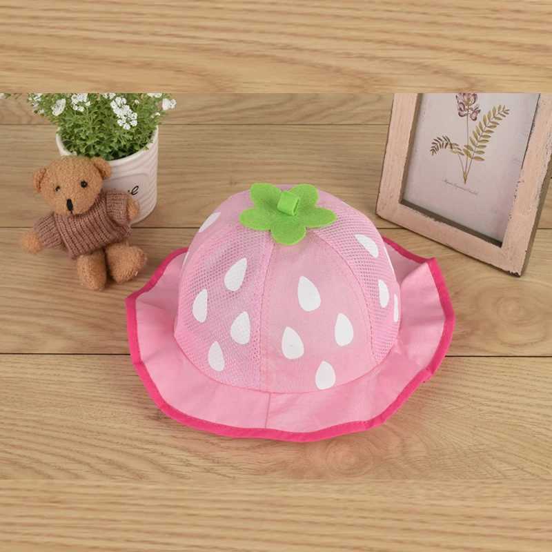 Girls hat Fashion bucket hat Cute mesh sun hat Baby hat Strawberry baby bean summer baby clothing BP52 M250121