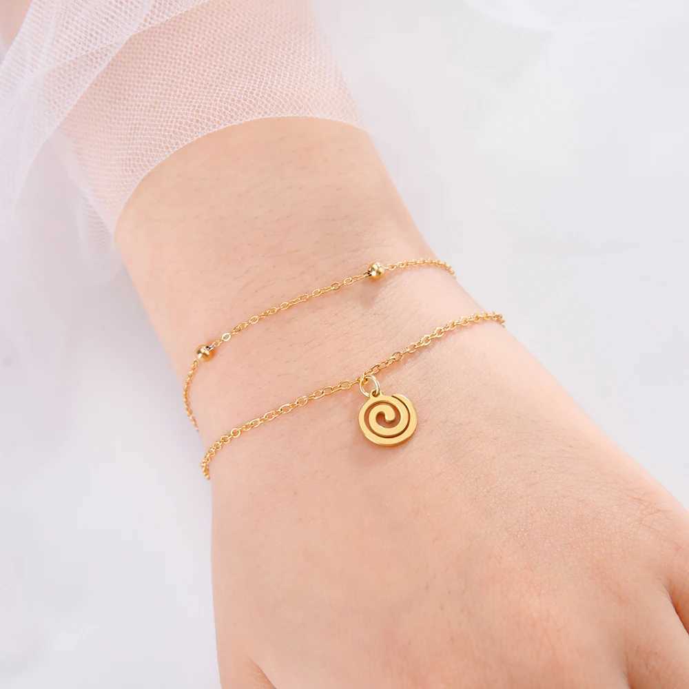 Dawapara Triskele Triple Spiral Charm Bracelet Triskelion Symbol Celtic Amet Stainless Steel Ornament X250129