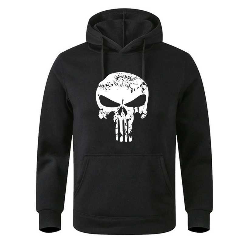 Punishers Printed Fleece Pullover Hoodies Men/Women Casual Hooded Streetwear Sweatshirts Male Skull Harajuku High quality topsXJ2500118