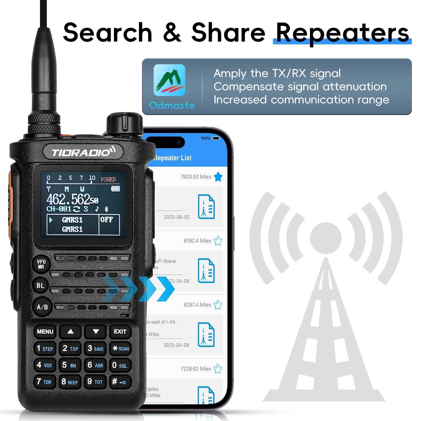 Top 2nd Gen TIDRADIO TD-H8 10W Professional Walkie Talkie Portable Long Range Radio Phone Wireless Programmable Search Repeaters X2501291