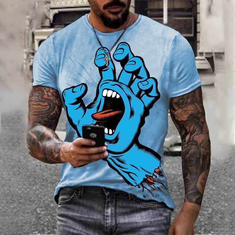 Summer new Fashion short sleeved round neck casual sports street trend mens personalized 3D printed T-shirt mens clothingXJ250117