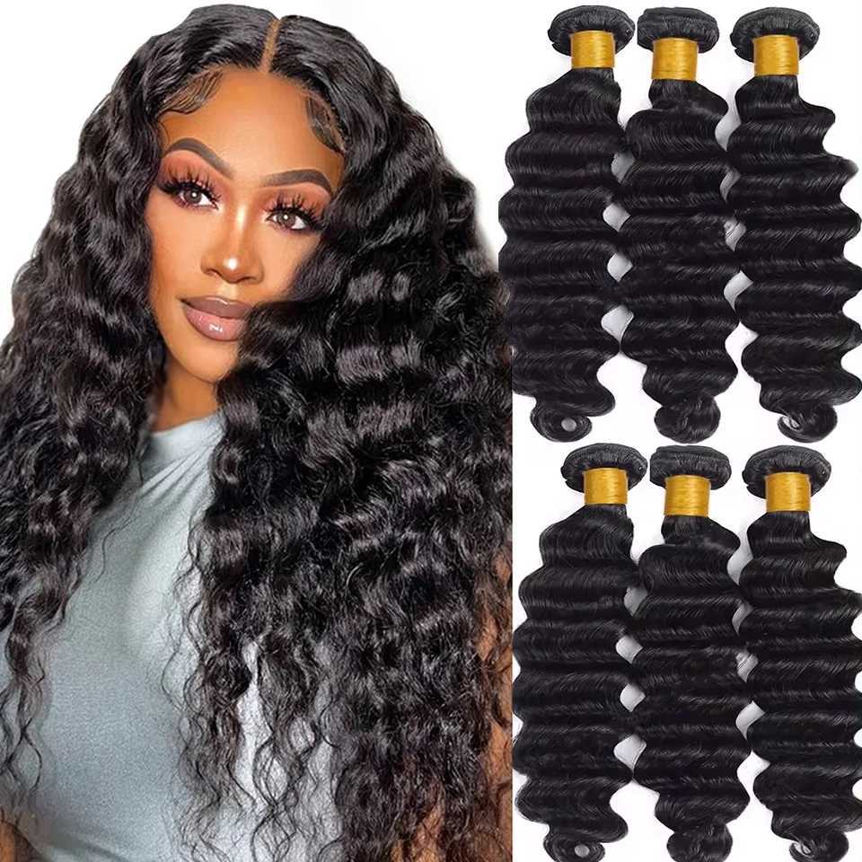 Wholesale Loose Deep Wave Human Hair Bundles With Clo 4x4 13x4 Frontal Clo and Bundles 100% Virgin Human Hair 8-30XJ250120