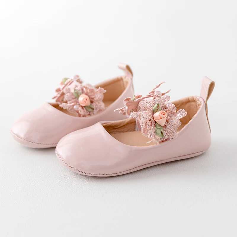 Cute Baby Girl Premium PU Flats Infant Flower First Walker Crib Shoes for Party Festival Baby Shower X250129