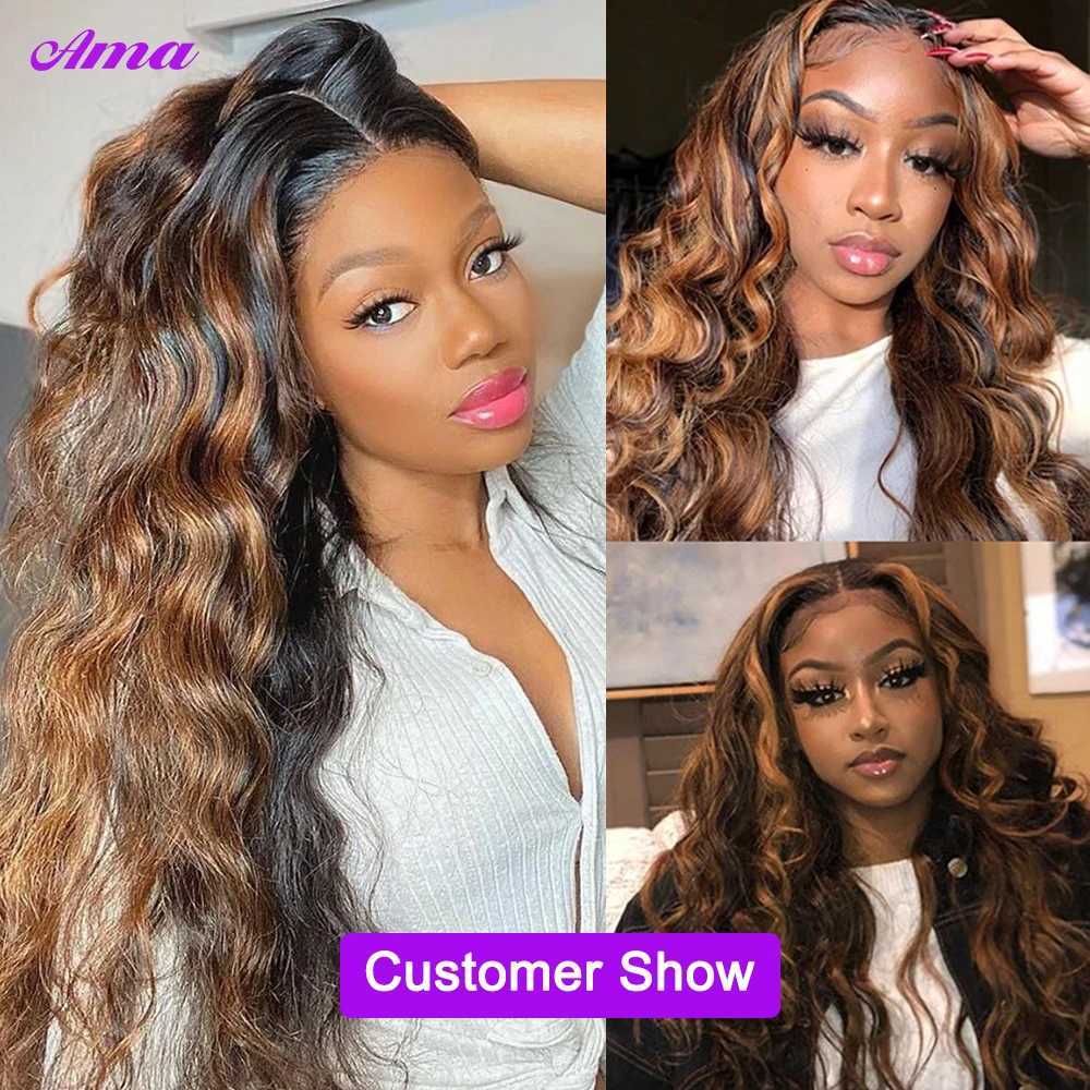 FB 30 Brown Highlight Bundles With Clo Ombred Body Wave Bundles With Clo 1b 4/30 Colored Human Hair Bundles With CloXJ250120
