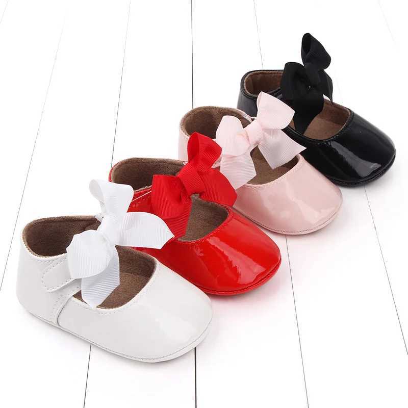 Baby Girl Princess Shoes High Quality PU and TPR Anti-slip Cute Bowknot Toddler Birthday Party Shoes for 0-18 M 2023 New Fashion X250129