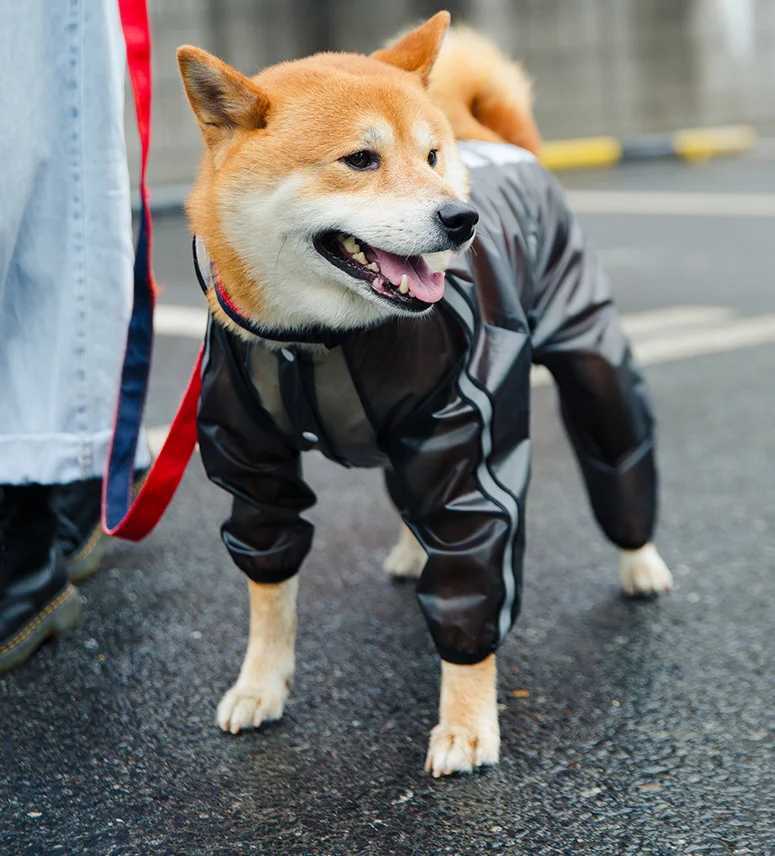 Dog Raincoat Transparent Reflective 4-Legs Waterproof Coat for Small Medium and Large Dogs Rain JacketXJ250121