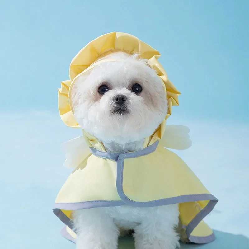 Pet Dog Angel Raincoat Summer Rain Waterproof Dog Clothes Small Dogs Out Cape Style Poncho Supplies Dog Accessories Pet ClothesXJ250121