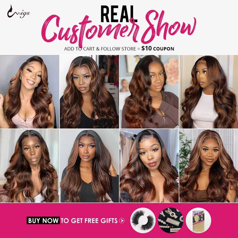 FB 30 Body Wave Bundles With Clo Highlight Brazilian Human Hair Extension Bundles With 4x4 Clo Ombre Brown Bundles HairXJ250120