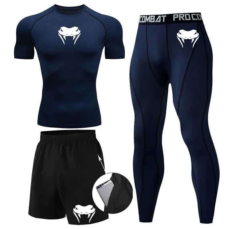 New MMA T-shirt+Pants Set Jujutsu Rashguard Mens Bjj Muay Thai Shirt Long Sleeve Boxeo Clothing Gym rshire Top Shorts X250129