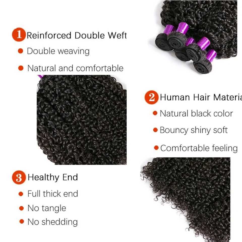 12A Human Hair Bundles With Clo Kinky Curly Brazilian Virgin Human Hair Weave Frontal HD Lace Clo 4x4 13x4 ExtensionsXJ250120