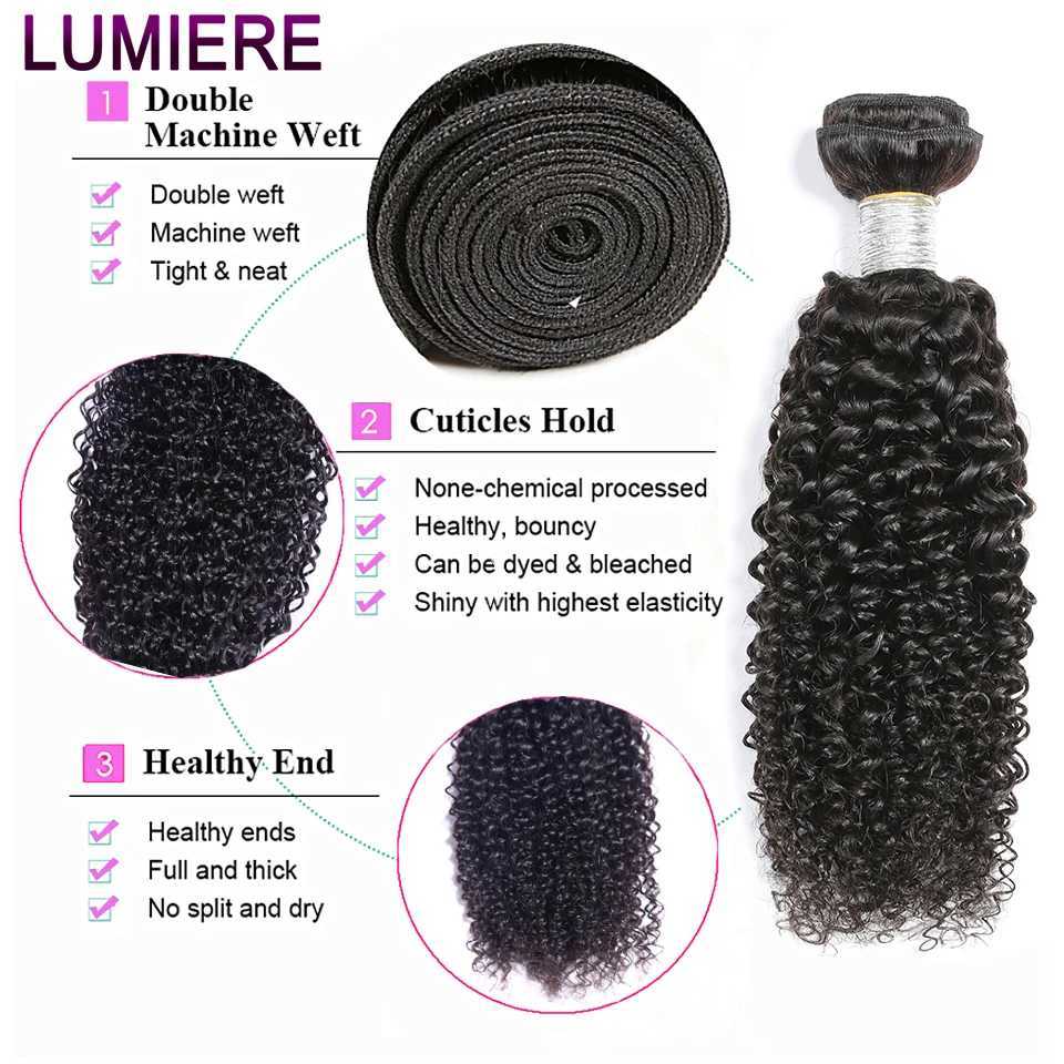Mongolian Afro Kinky Curly Human Hair Bundles With Clo Deep Curly Hair Weave Bundles With Frontal Clo Hair ExtensionsXJ250120