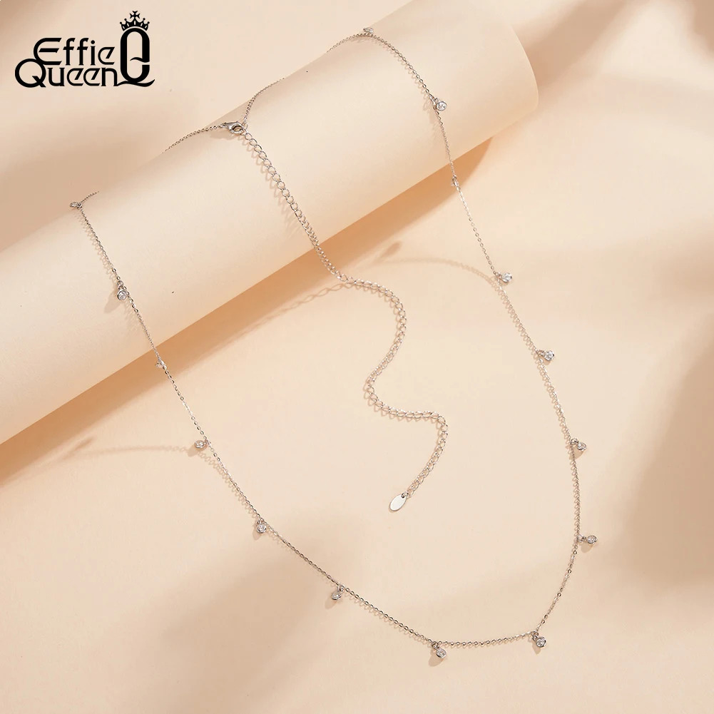 Effie Queen Body Belly Chain 925 Sterling Silver CZ Waist Chain Adjustable Belt Sexy Bikini Body Chains Jewelry for Women CW01 250117