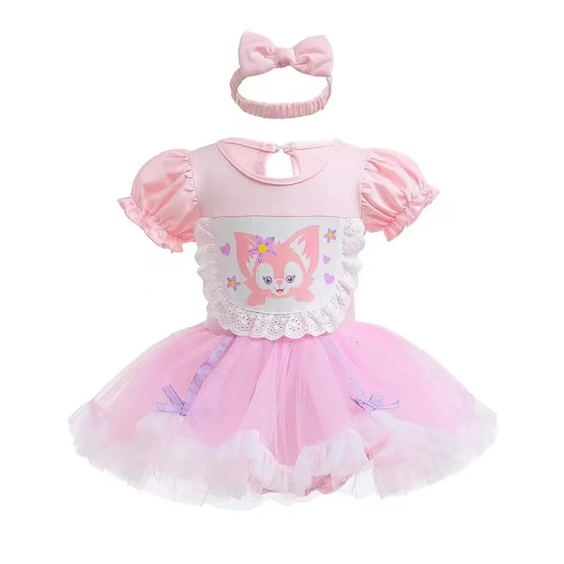 Toys Infant Baby Romper Dress With Headbands Mermaid Elsa Ana Belle Little Girl Jumpsuit Kids Cute Cos Clothing 250117