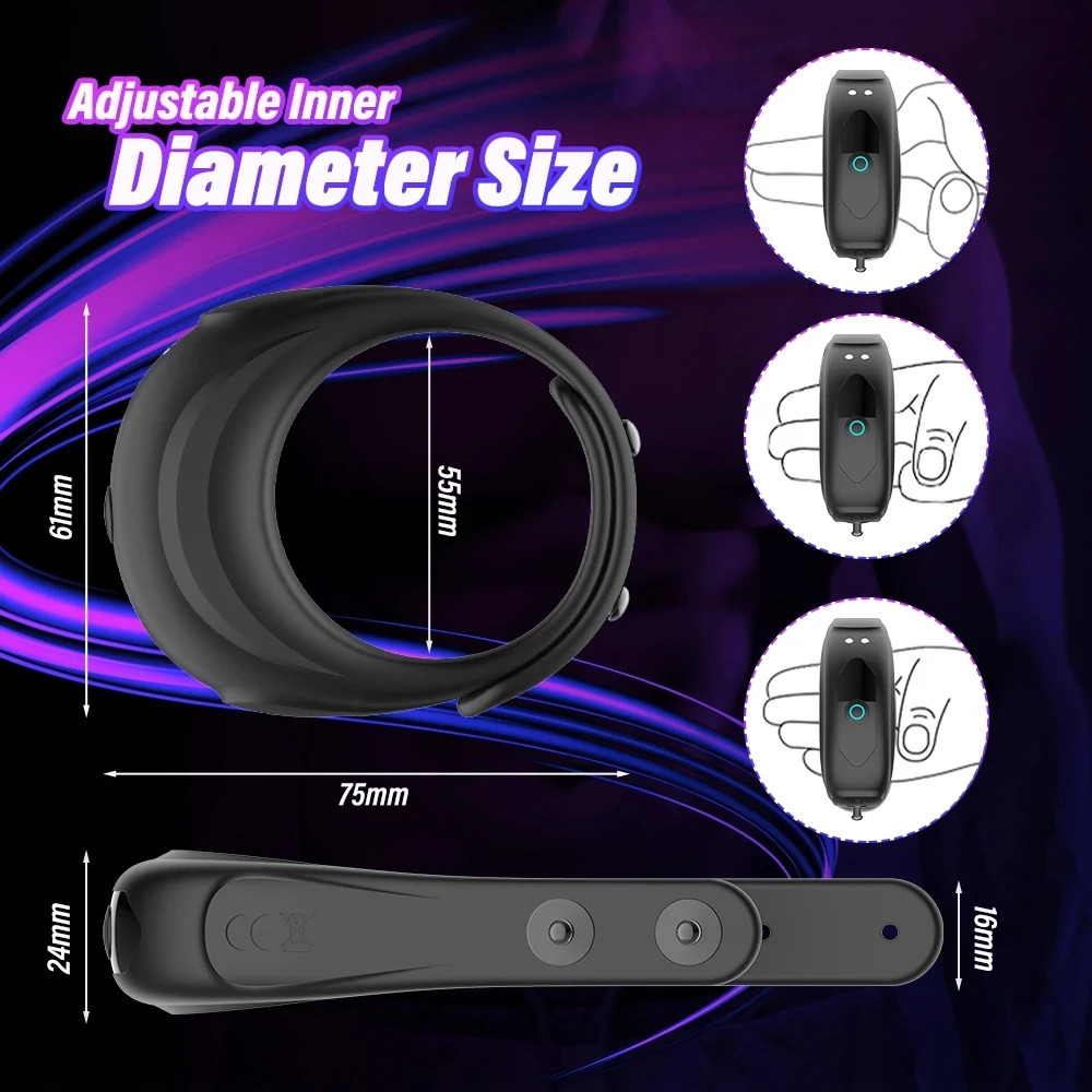 Sexy Cockring Vibrator for Men Couple Vibrating Penis Rings Adjustable Delay Ejaculation Sex Toys for Adults 18 250108