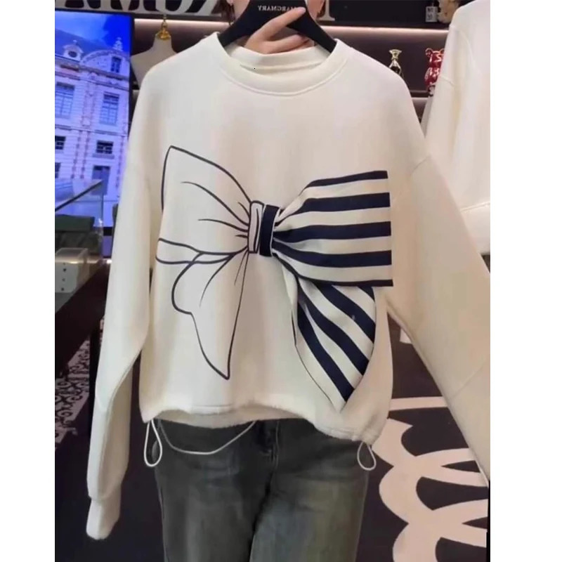 Plus Size Loose Patchwork Hoodies Sweatshirts Long Sleeve Street Casual Short Tops Spring Autumn Vintage Fashion Women Clothing 250122