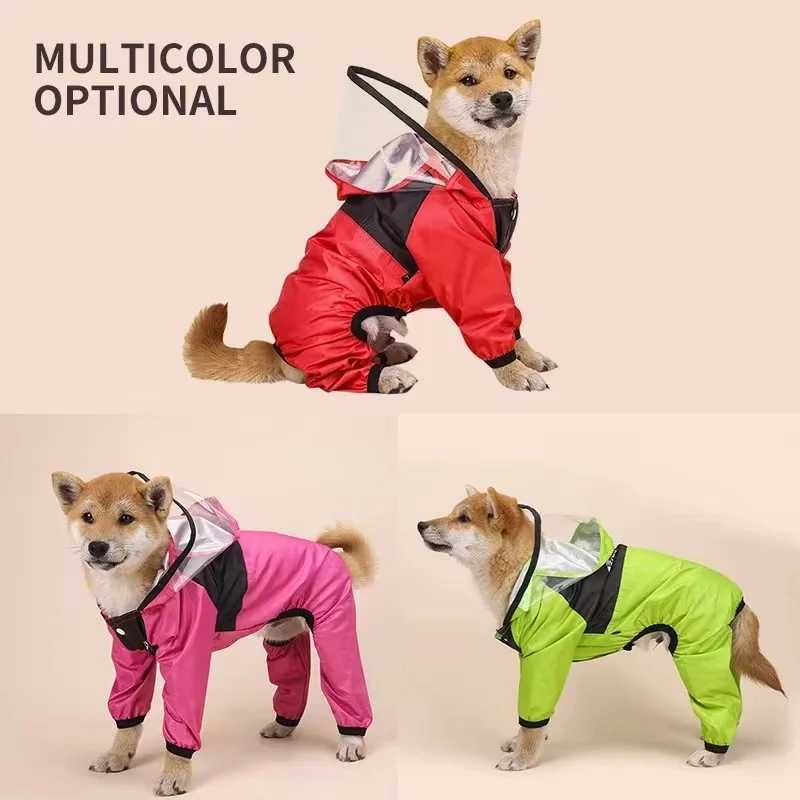 Pet Dog Raincoat The Dog Face Pet Clothes Jumpsuit Waterproof Dog Jacket Dogs Water Resistant Clothes for Dogs Pet CoatXJ250121