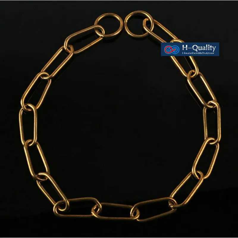 HQ BD01 ic Show Quty Strong Solid Brass Dog Chain Leash Dog Collar Brass P Chain Special For Middle Giant Dogs X250129